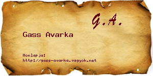 Gass Avarka névjegykártya